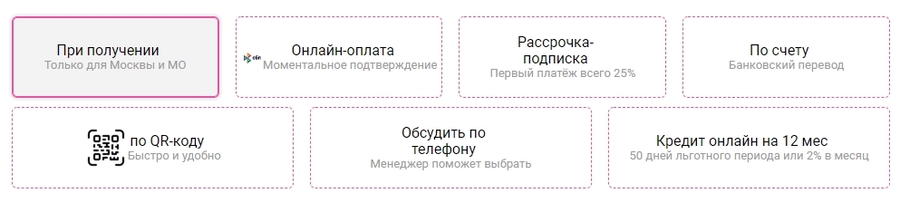 Способы оплаты