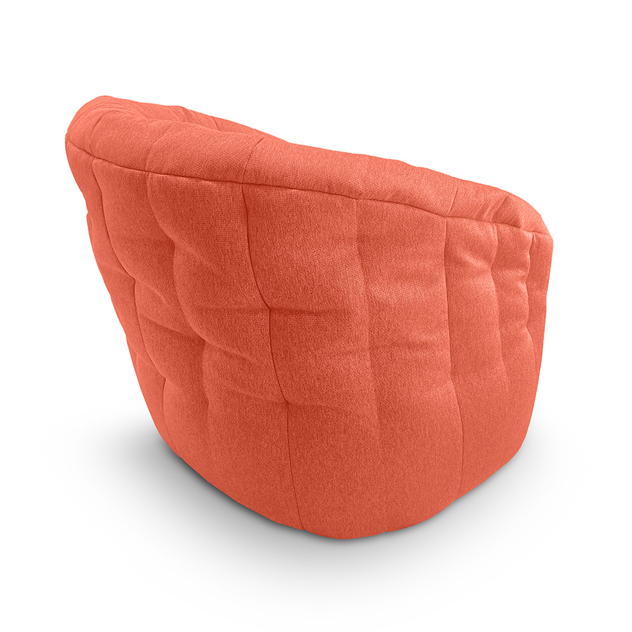 терракотовое полукруглое бескаркасное кресло Butterfly Sofa жаккардовое для гостиной, домашнего кинотеатра и офиса — вид сбоку