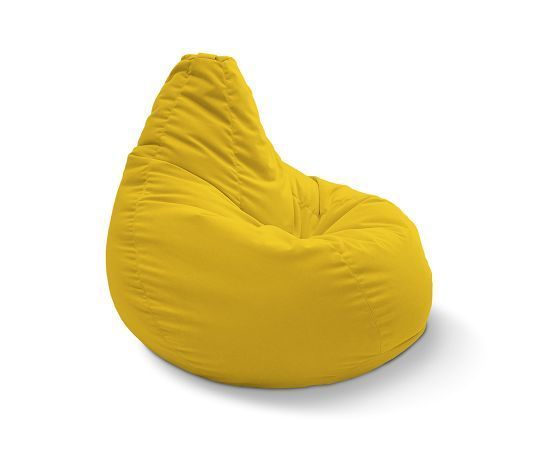 жёлтое классический пуф-мешок Bean Bag велюровое для детской, игровой и офиса