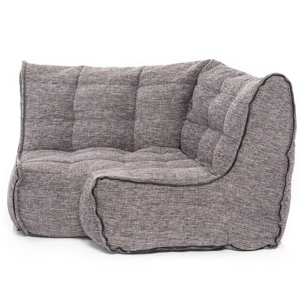 тёмно-серое угловой элемент дивана Twin Modular Corner из Sofa Weave для гостиной — угловой модуль — фото в интерьере