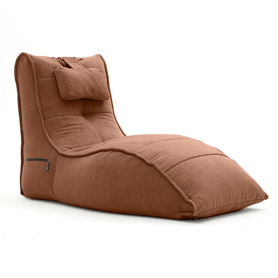 терракотовое бескаркасный лаунж-диван Avatar Sofa шенилловое для гостиной, кабинета и лаунж-зоны — фото в интерьере