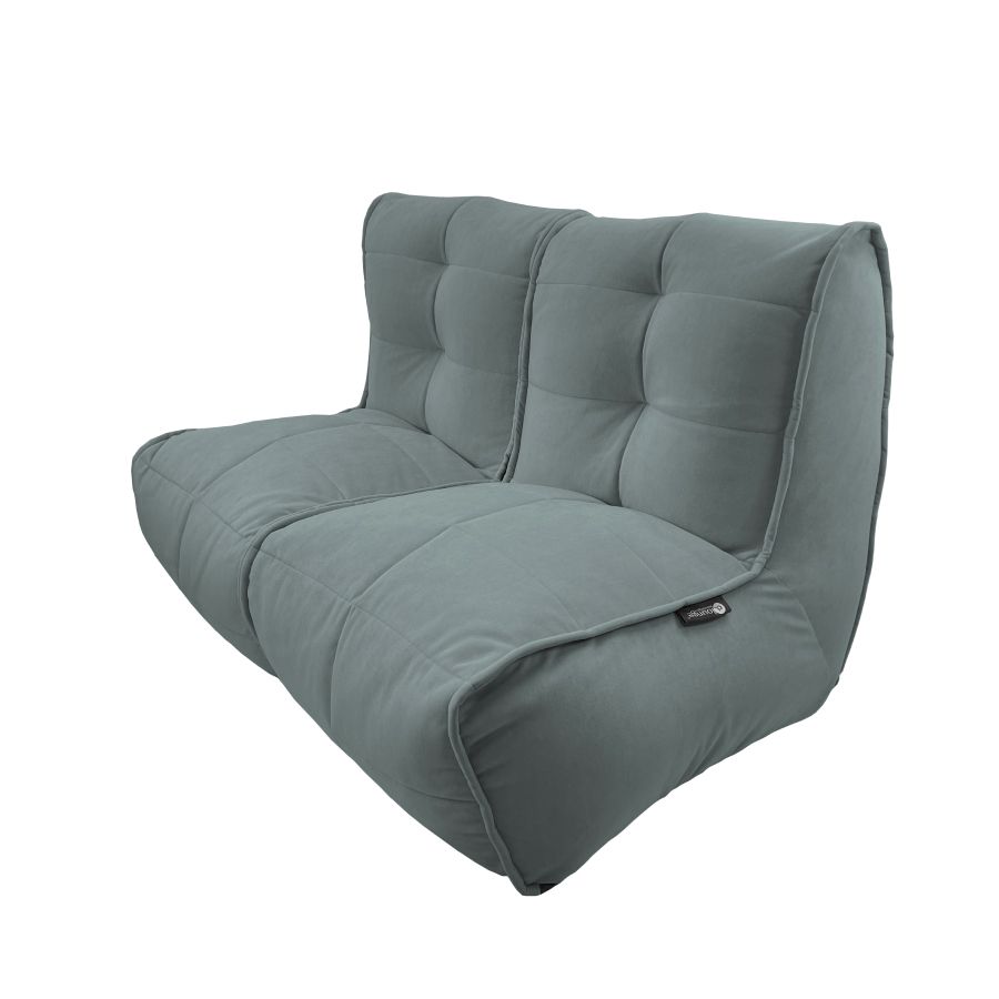 серое двойной модульный диван Twin Couch велюровое для гостиной и переговорной