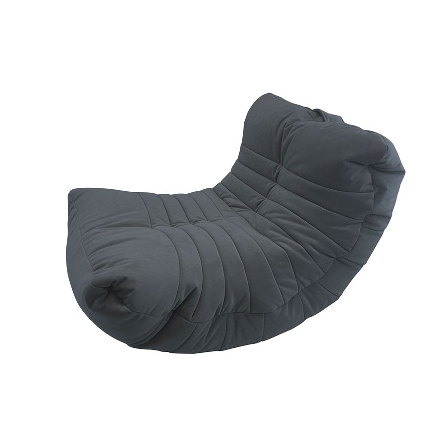 тёмно-серое акустический бескаркасный диван Acoustic Sofa велюровое для домашнего кинотеатра, офиса и студии — фото в интерьере