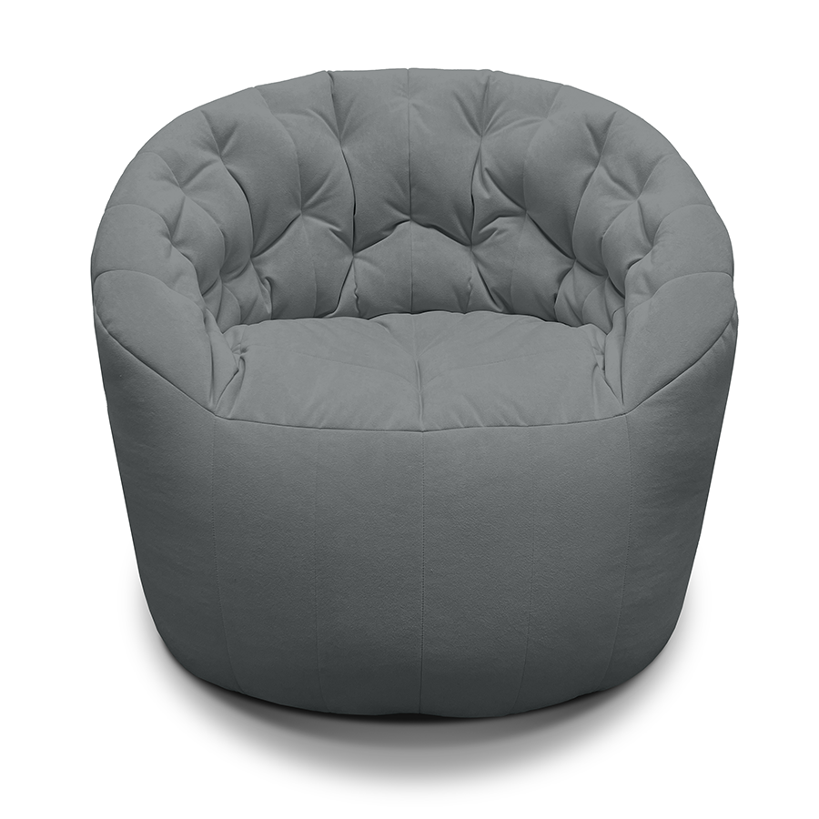 Серый бескаркасный диван Butterfly Light Sofa Ambient Lounge