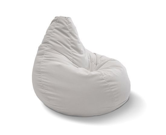 светло-серое классический пуф-мешок Bean Bag велюровое для детской, игровой и офиса