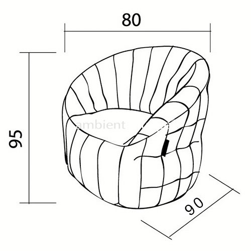 тёмно-синее полукруглое бескаркасное кресло Butterfly Sofa уличное из олефина для гостиной, домашнего кинотеатра и офиса — фото в интерьере