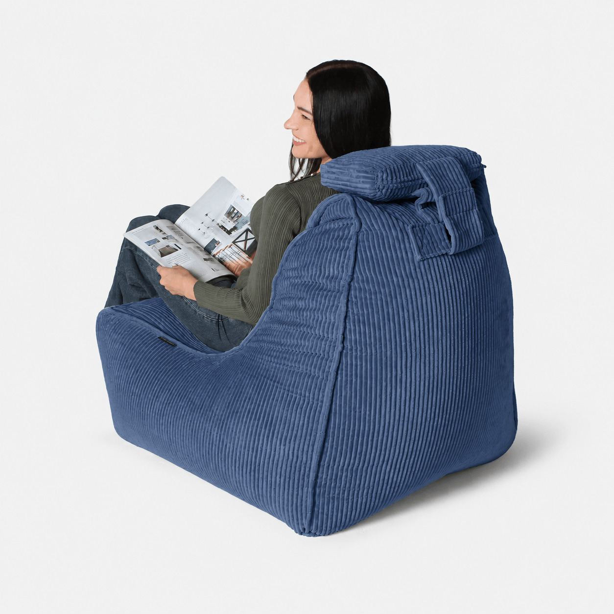 Бескаркасное кресло Tivoli Lounger в вельвете Blue Jazz — синий цвет, Ambient Lounge