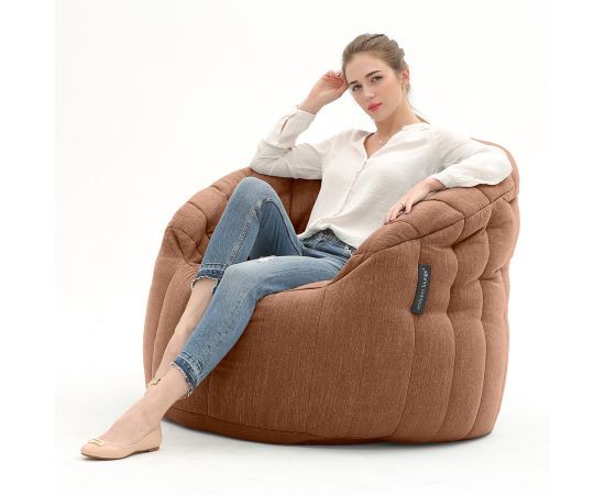 терракотовое полукруглое бескаркасное кресло Butterfly Sofa шенилловое — дизайн и качество