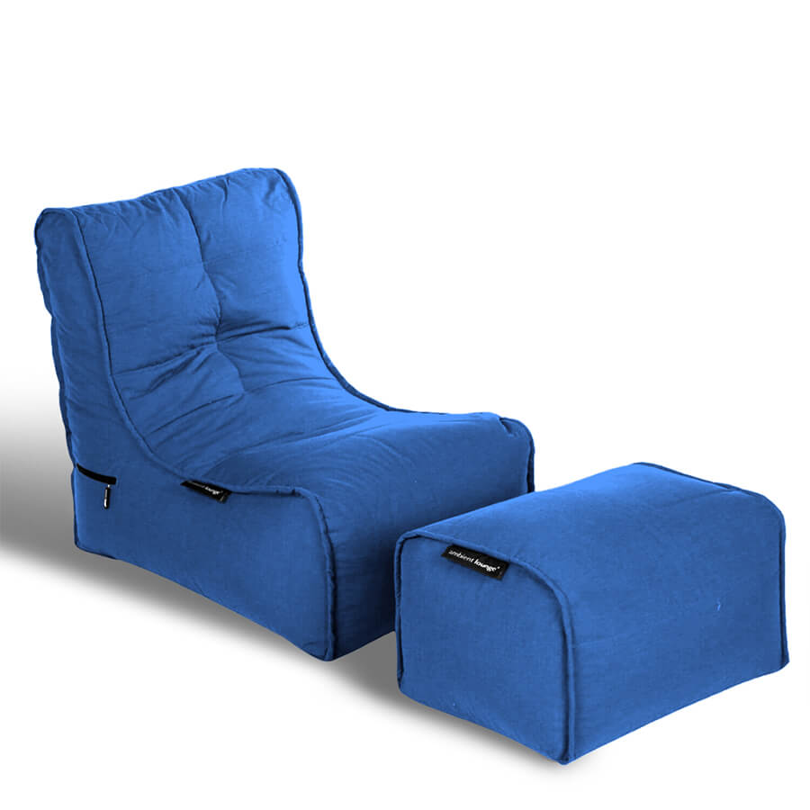 джинсово-синее уличный шезлонг Evolution Chaise уличное (Oxford) для террасы и бассейна