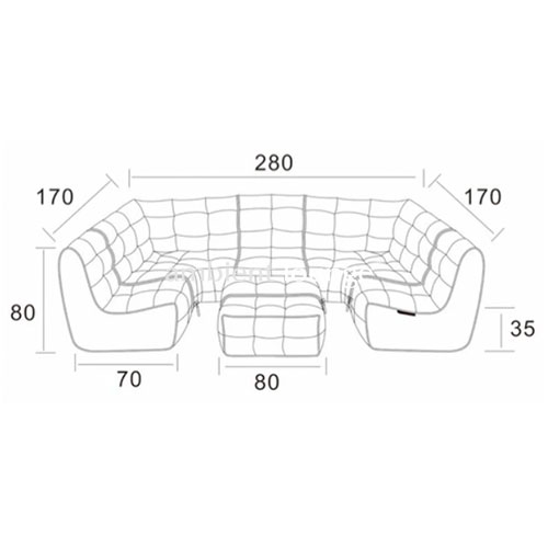 натуральное максимальный лаунж-гарнитур Mod6 Lounge Max из Sofa Weave для гостиной и event-пространства
