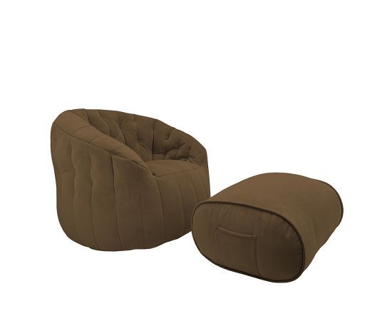 Тёмно-коричневый бескаркасный диван Butterfly Sofa Deluxe Ambient Lounge