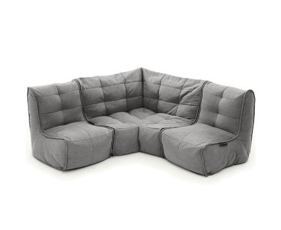тёмно-серое угловой модульный диван Mod3 Cozy Corner шенилловое для гостиной и кабинета — крупный план