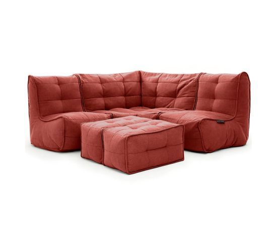 красное большой угловой диван Mod4 Corner Deluxe шенилловое для гостиной и переговорной