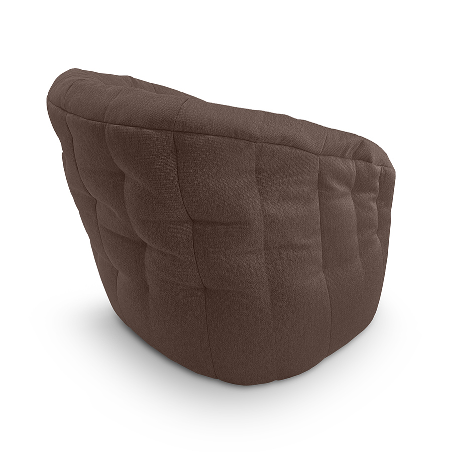 шоколадное полукруглое бескаркасное кресло Butterfly Sofa жаккардовое для гостиной, домашнего кинотеатра и офиса — крупный план