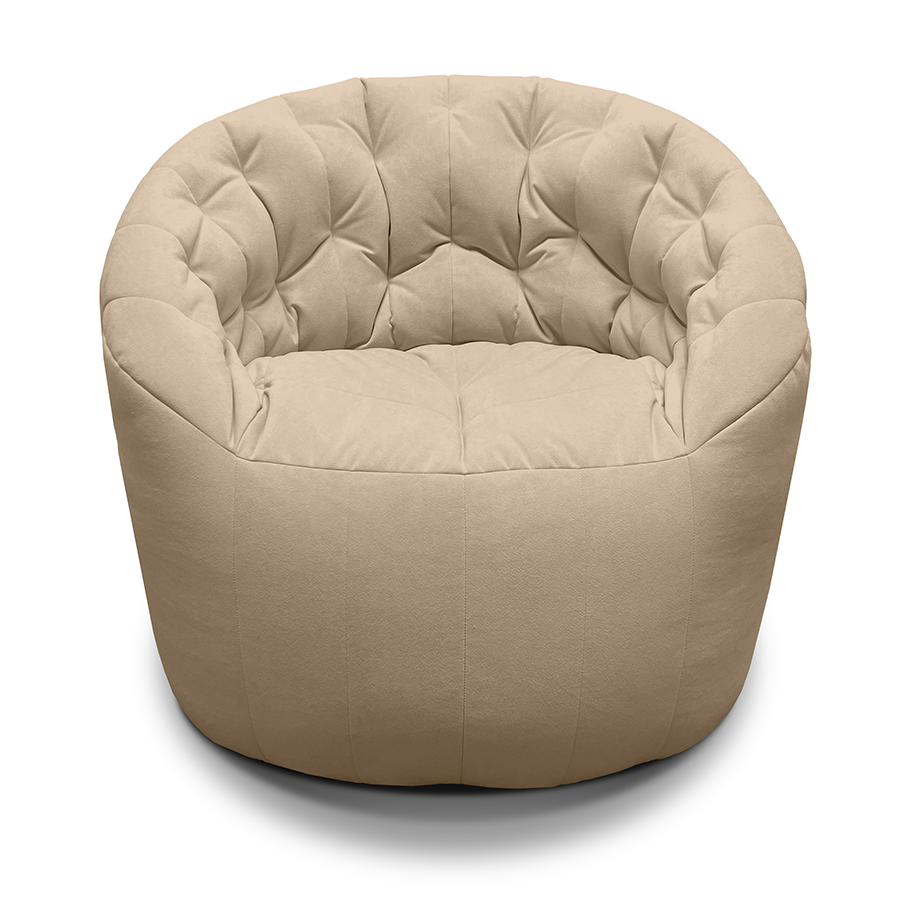 Бежевый фактурный бескаркасный диван Butterfly Light Sofa Ambient Lounge