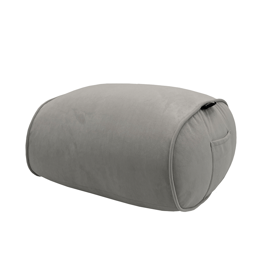 светло-серое просторное бескаркасное кресло Butterfly Sofa Deluxe велюровое для гостиной, переговорной и лаунж-зоны