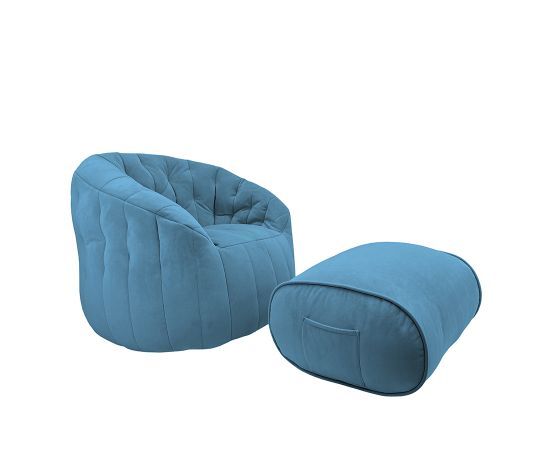 Синий бескаркасный диван Butterfly Sofa Deluxe Ambient Lounge