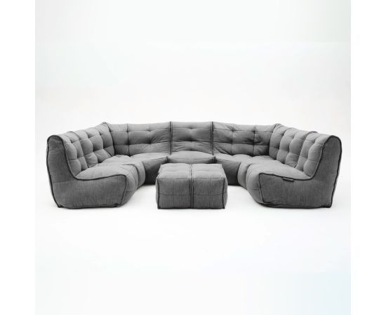 чёрное-графитовое максимальный лаунж-гарнитур Mod6 Lounge Max шенилловое для гостиной и event-пространства