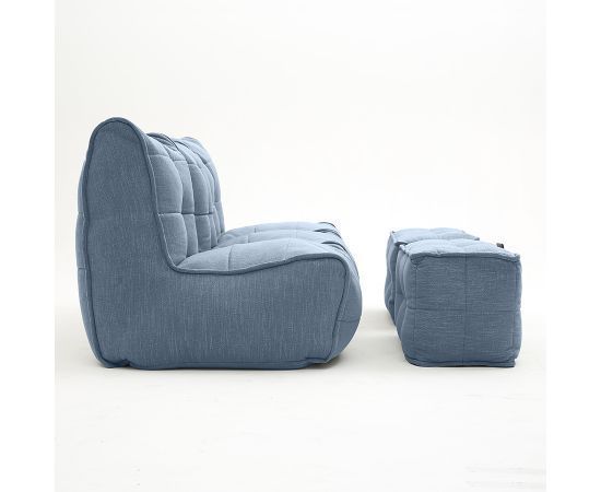 синее четырёхместный модульный диван Mod4 Quad Couch шенилловое для гостиной и домашнего кинотеатра