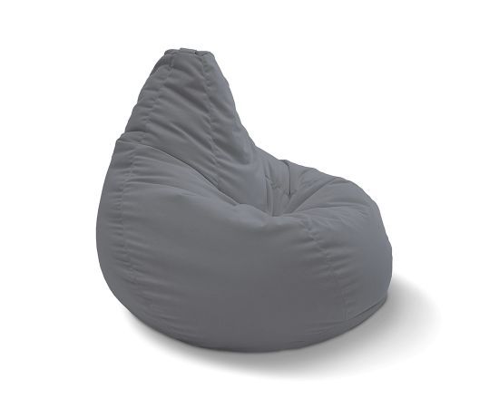 тёмно-серое классический пуф-мешок Bean Bag велюровое для детской, игровой и офиса — крупный план