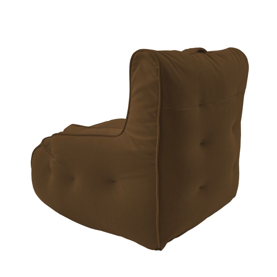шоколадное уличное лаунж-кресло Tranquility Armchair велюровое — дизайн и качество