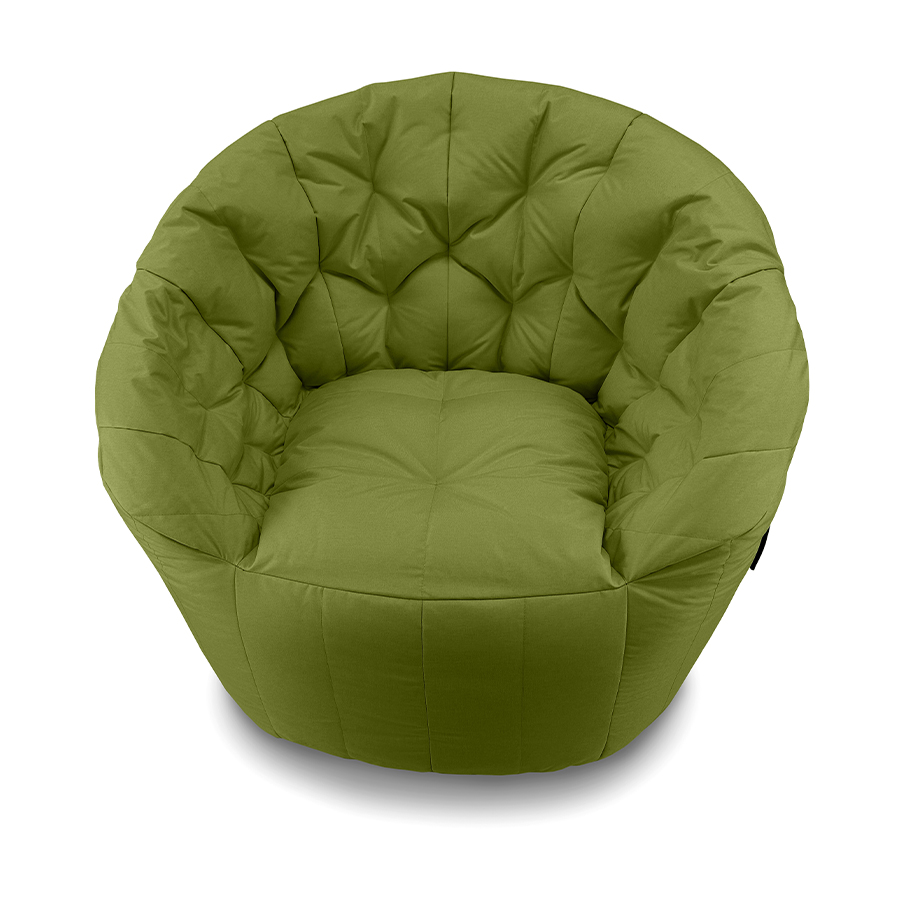 зелёное полукруглое бескаркасное кресло Butterfly Sofa уличное (Oxford) для гостиной, домашнего кинотеатра и офиса