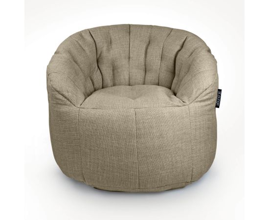 натуральное полукруглое бескаркасное кресло Butterfly Sofa из рогожки — дизайн и качество