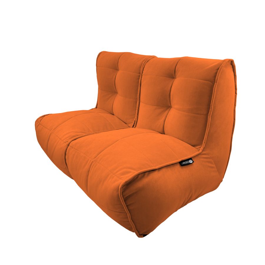 терракотовое двойной модульный диван Twin Couch велюровое для гостиной и переговорной