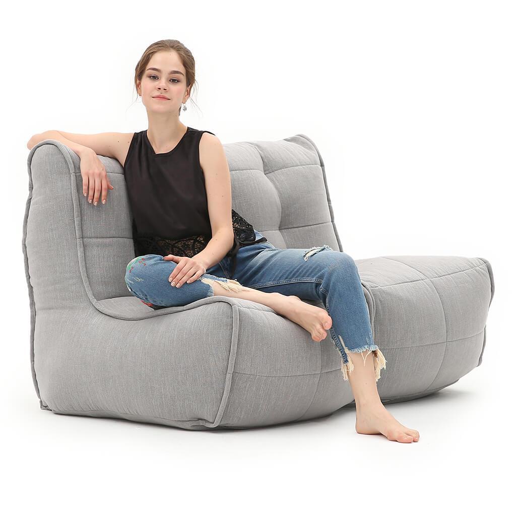 серое двойной модульный диван Twin Couch из Sofa Weave в интерьере гостиная