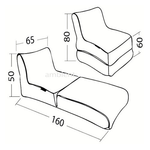 серо-бежевое кресло-трансформер Conversion Lounger уличное (Oxford) для сада, террасы и использования дома — фото в интерьере
