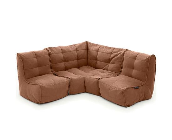 терракотовое угловой модульный диван Mod3 Cozy Corner шенилловое для гостиной и кабинета