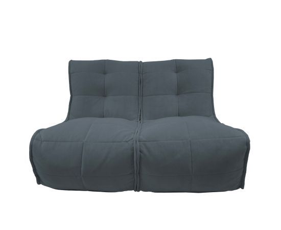тёмно-серое двойной модульный диван Twin Couch велюровое в интерьере гостиная