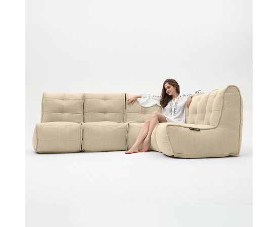 натуральное Г-образный модульный диван Mod4 L Sofa шенилловое в интерьере гостиная