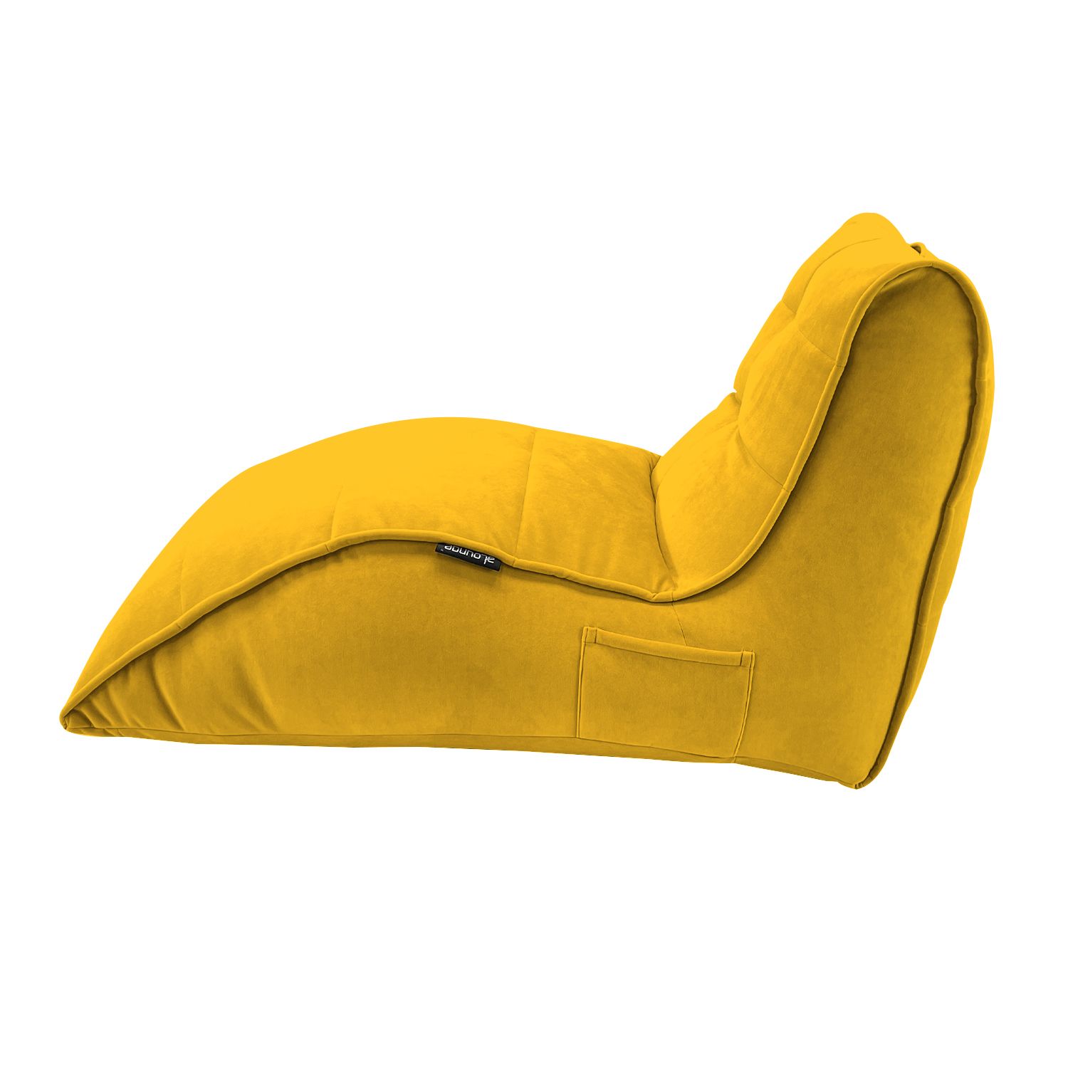 жёлтое бескаркасный лаунж-диван Avatar Sofa велюровое для гостиной, кабинета и лаунж-зоны — фото в интерьере
