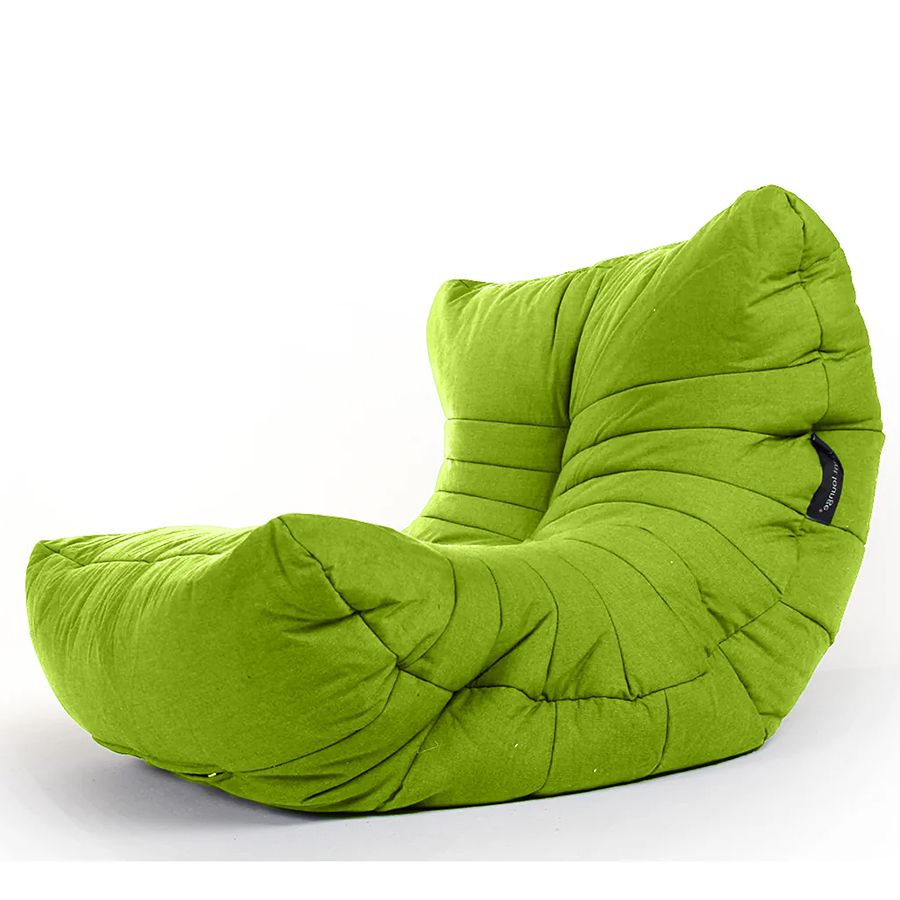 лаймово-зелёное акустический бескаркасный диван Acoustic Sofa уличное (Oxford) для домашнего кинотеатра, офиса и студии — крупный план