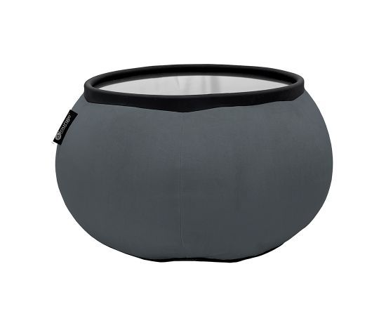 тёмно-серое складной столик Versa Table велюровое в интерьере гостиная