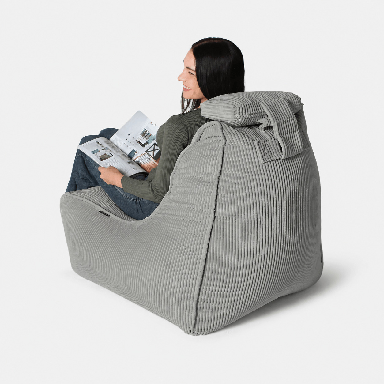 Бескаркасное кресло Tivoli Lounger в вельвете Luscious Grey — тёмно-серый цвет, Ambient Lounge