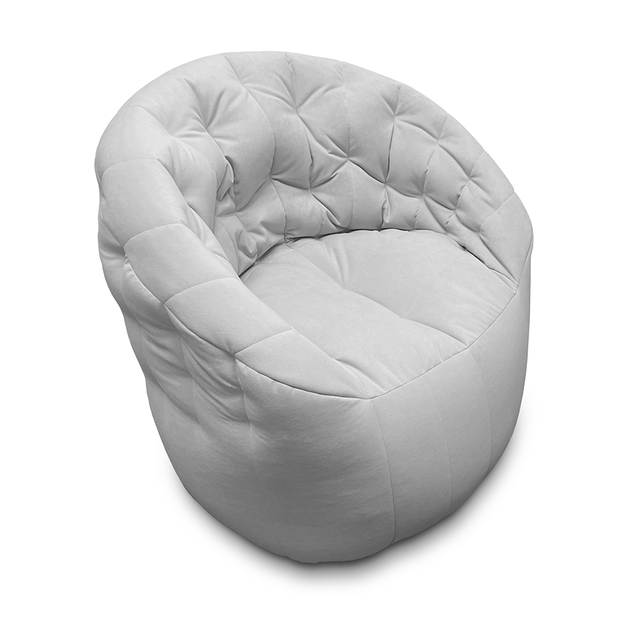 Светло-серый бескаркасный диван Butterfly Light Sofa Ambient Lounge