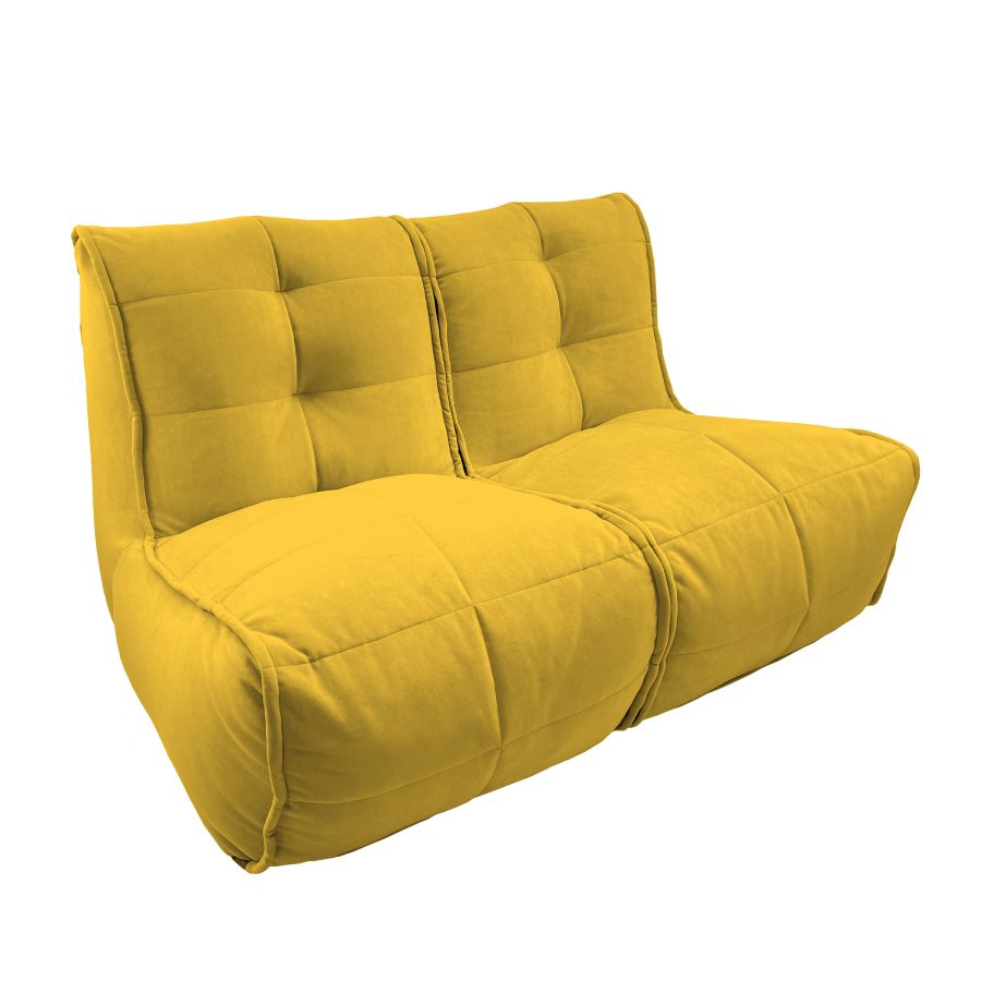 жёлтое двойной модульный диван Twin Couch велюровое для гостиной и переговорной