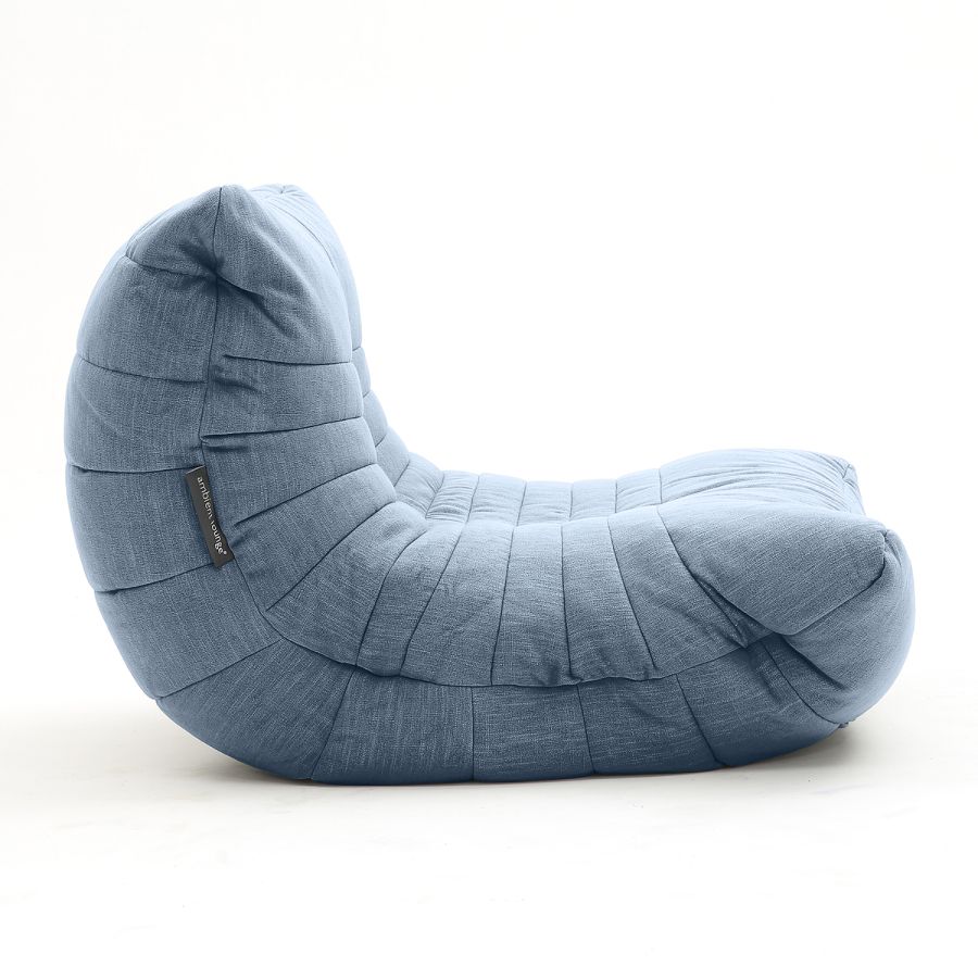 синее акустический бескаркасный диван Acoustic Sofa шенилловое для домашнего кинотеатра, офиса и студии — фото в интерьере