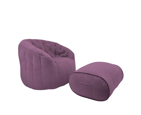 Розовый бескаркасный диван Butterfly Sofa Deluxe Ambient Lounge
