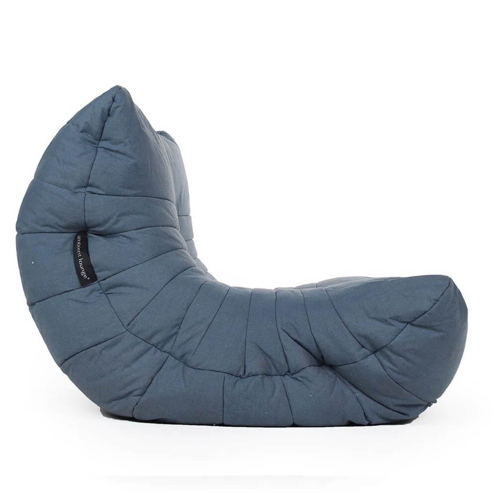 чёрное акустический бескаркасный диван Acoustic Sofa уличное (Oxford) для домашнего кинотеатра, офиса и студии — вид сбоку
