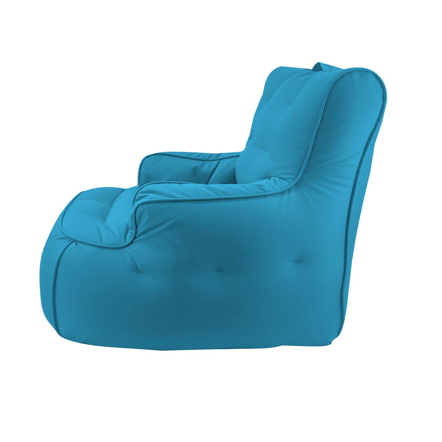голубое уличное лаунж-кресло Tranquility Armchair уличное из олефина для террасы, сада и веранды — фото в интерьере
