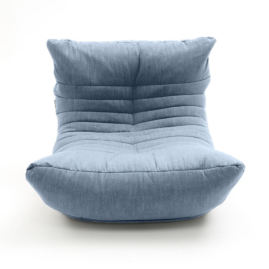 синее акустический бескаркасный диван Acoustic Sofa шенилловое для домашнего кинотеатра, офиса и студии