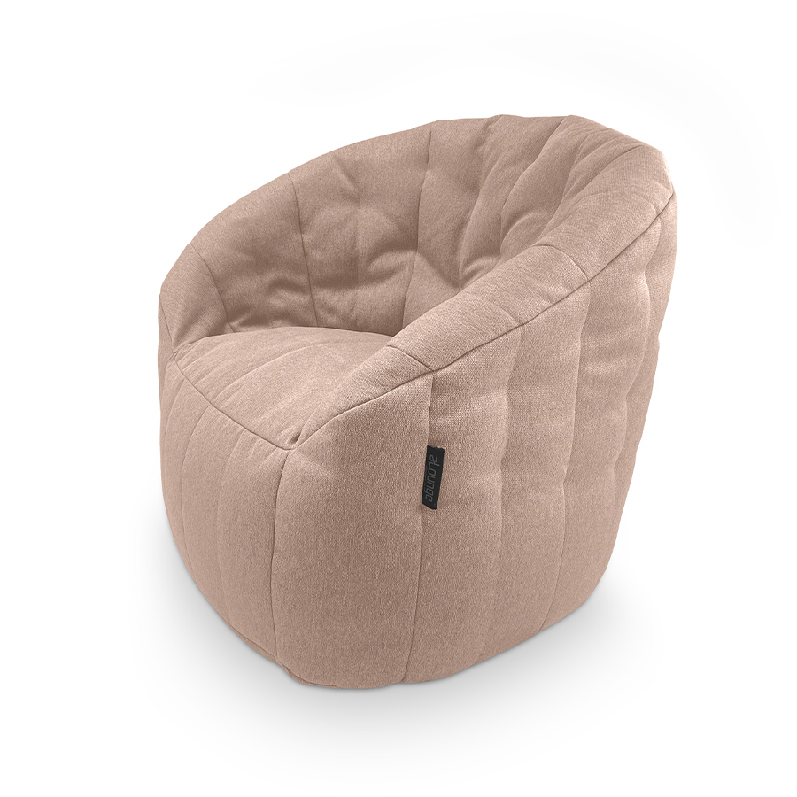 пудровое полукруглое бескаркасное кресло Butterfly Sofa жаккардовое для гостиной, домашнего кинотеатра и офиса — фото в интерьере