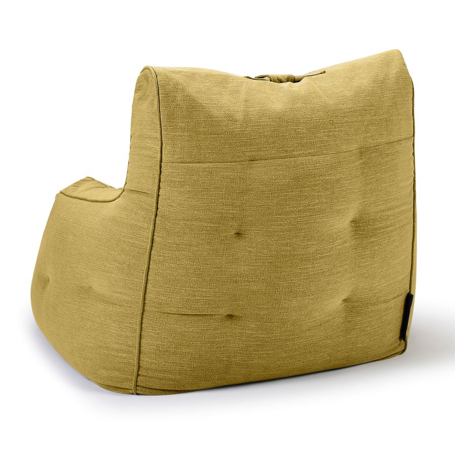 жёлтое уличное лаунж-кресло Tranquility Armchair шенилловое для террасы, сада и веранды — вид сбоку