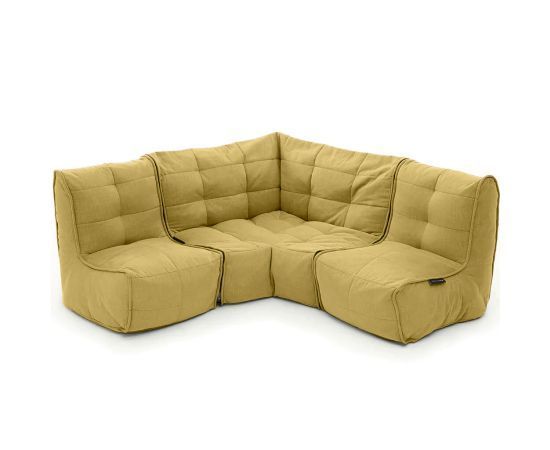 жёлтое угловой модульный диван Mod3 Cozy Corner шенилловое для гостиной и кабинета