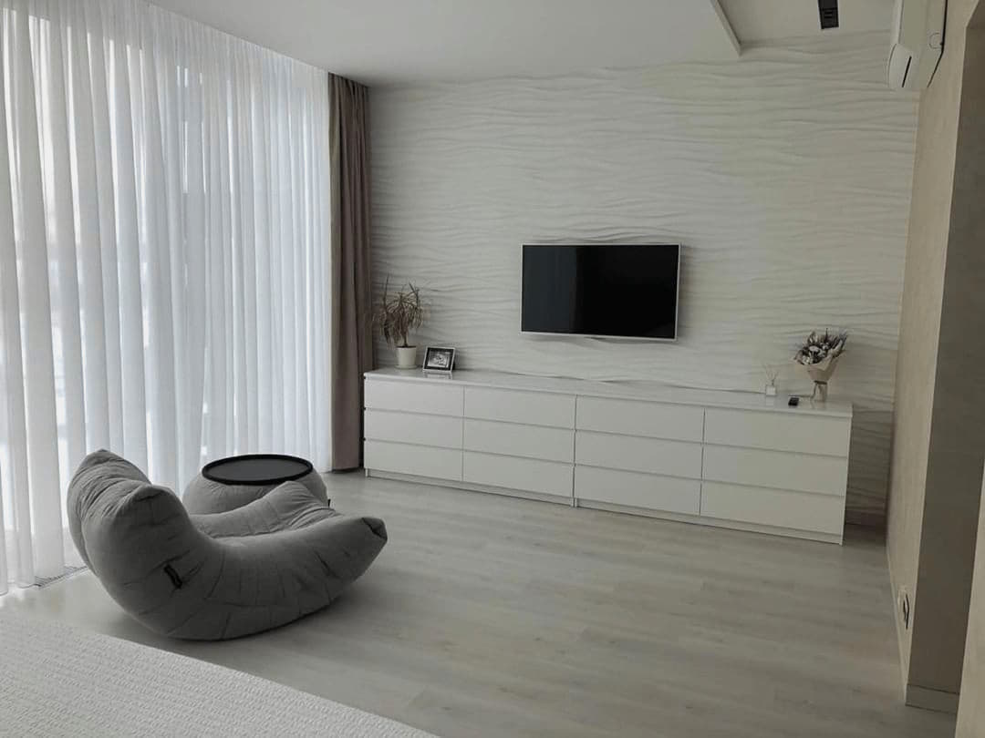 серое акустическое кресло-мешок Acoustic Lounge из Sofa Weave для офиса, переговорной и студии