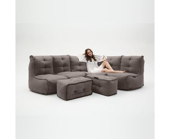 шоколадное большой лаунж-гарнитур Mod5 Living Lounge шенилловое — дизайн и качество