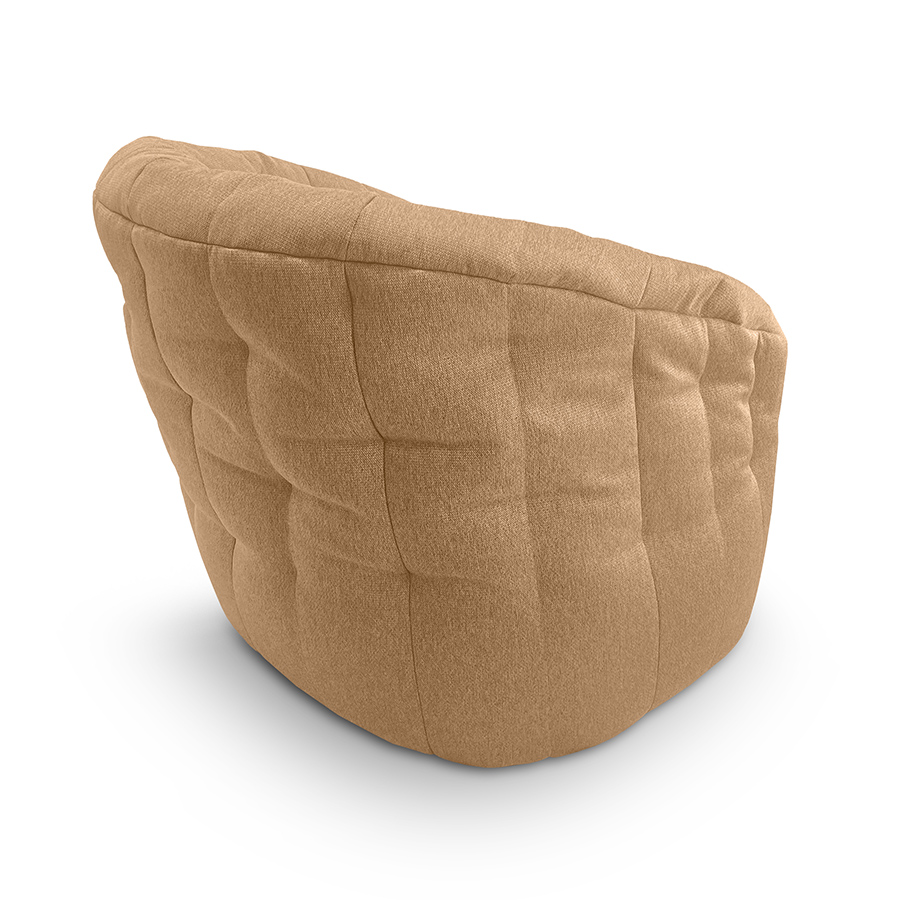 натуральное полукруглое бескаркасное кресло Butterfly Sofa жаккардовое для гостиной, домашнего кинотеатра и офиса — вид сбоку